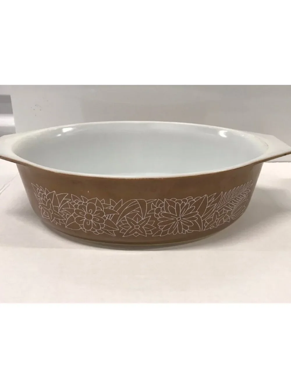 Vintage Pyrex Woodland Handled  2.5 L. Casserole Dish ca. 1978-1983